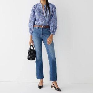 J CREW High Rise Slim Demi Boot Jean Crop Ankle Denim Size 24